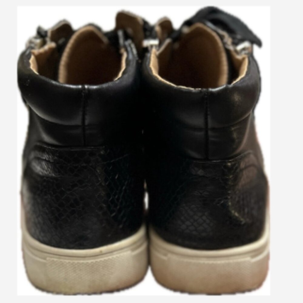 Dolce Vita Sneaker Shoe High Top Alison Women's Size 9 Black Zip & Lace Man-Made - Picture 3 of 5